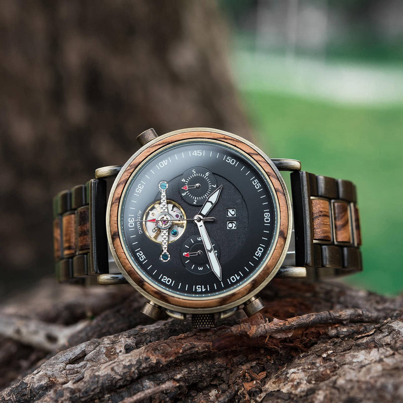 Träklocka - Aviator - Zebrawood | Treetime™