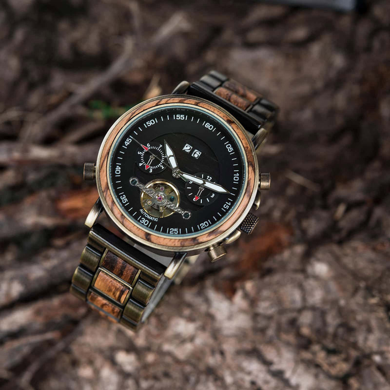 Träklocka - Aviator - Zebrawood | Treetime™