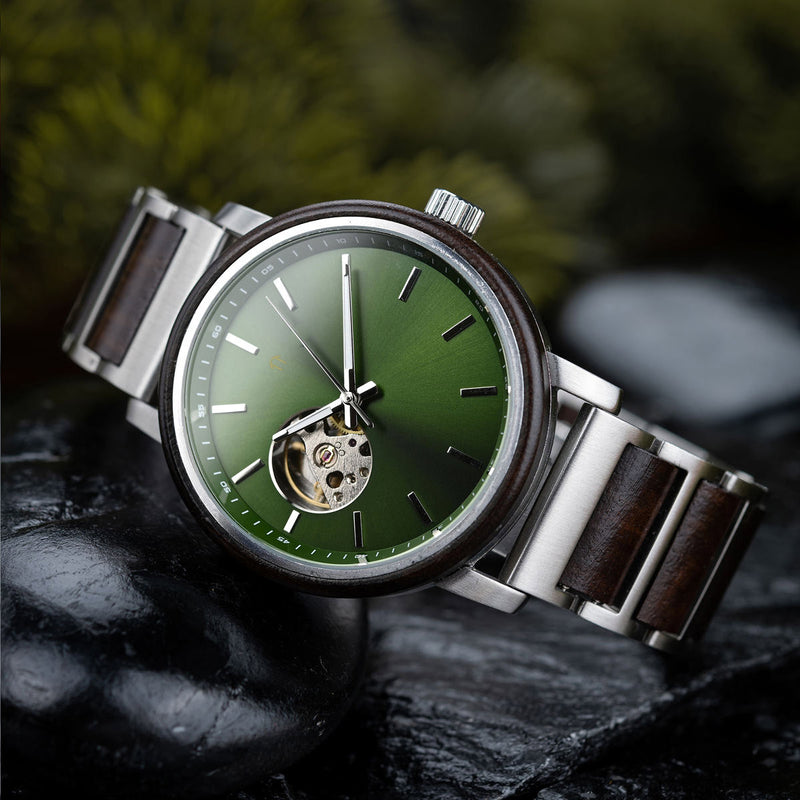 Träklocka - Classic Auto - Green | Treetime™